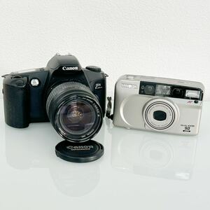 【2点セット】Canon キャノン イオスキッス MINOLTAミノルタRIVA ZOOM90フィルムカメラ リモコン付き 動作未確認