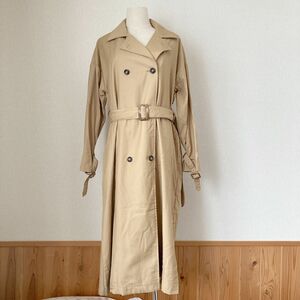 pm312.7 INTER FACTORY トレンチコート ロング ベージュ　春服　アウター　ジャケット　Mサイズ　ベルト付き