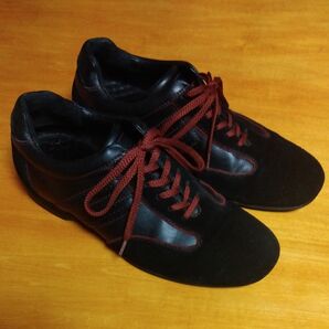 メンズスニーカー　LEGATA　レガータ　京橋手作り工房製品　サイズ25.5cm 美品　綺麗な御品です。 ブラック レザー 健康靴