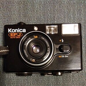 値下げ　カメラ　ビンテージ昭和レトロ当時物KONICA コンパクトフィルムカメラEFJ AUTODATE　DATE電池交換済み