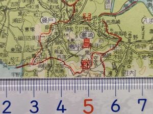 mB33[ map ] Okayama prefecture Showa era 31 year reverse side . city street map [ west large temple railroad after comfort . forest under station Asahikawa delivery boat ( Sakura . attaching close )..... place . mountain high school higashi mountain .. castle north woman height 