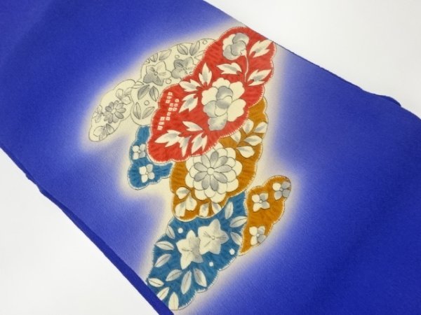 ys6940243; Sou crepe hand-painted cloud and flower pattern Nagoya obi [wearing], band, Nagoya Obi, Ready-made