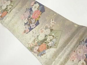 ys6940417; 宗sou 引箔地紙に花々模様織出し袋帯【着】