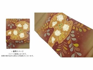 ys6940461; 宗sou 手織り紬絞り楓に草葉模様袋帯【着】