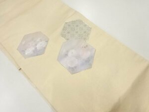 ys6947402; 宗sou 亀甲に菊・牡丹模様刺繍袋帯（材料）【アンティーク】【着】