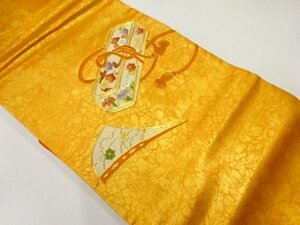 ys6949161; 宗sou 扇に文箱・四季花模様刺繍名古屋帯【リサイクル】【着】