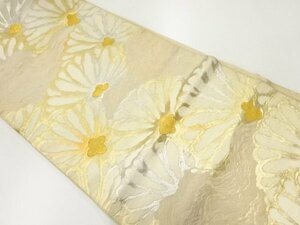 ys6955408; 宗sou 菊に墨流し模様織出し袋帯（材料）【アンティーク】【着】