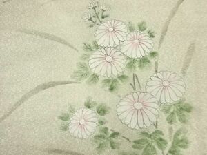 Art hand Auction ys6956487; Sosou peint à la main chrysanthème et motif abricot Nagoya obi [antique] [portant], kimono femme, kimono, antique, refaire du matériel