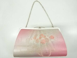 082095# 【1円～】花車模様織出し和装バッグ