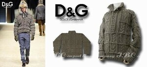 ★DOLCE&GABBANA★ドルガバ D&Gアルパカ混ウールニット★カーキL【本物保証】イタリアンカジュアル★芸能人御用達★ハイファッション★