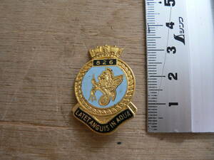 BBP975 飛行隊 エナメルピン Squadron Enamel Pin Badge / 826 Naval Air Squadron イギリス海軍 艦隊航空隊 826NAS /LATET ANGUIS IN AQUA