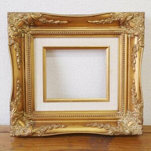 額縁 木製 ゴールド 油彩 キャンバスボード用 フレーム 15.6cm×13cm用 表面カバー無しタイプ [G432]の画像1