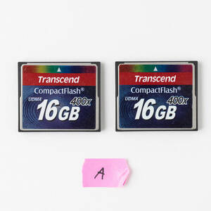 CFカード【16GB ・中古2枚組】 Transcend CompactFlash 400x　トランセンド　コンパクトフラッシュ