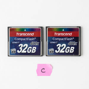 CFカード【32GB ・中古2枚組】 Transcend CompactFlash 400x　トランセンド　コンパクトフラッシュ