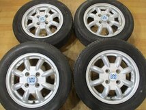 MINILITE ミニライト スバル 純正 オプション ホイール タイヤ 4本SET 4H-100 13インチ 155/65R13 溝有り プレオ ヴィヴィオ ムーヴ ミラ_画像1