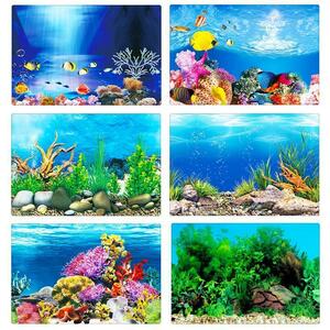 Art Auction Pvc 水族館装飾ポスター両面魚タンク 3D 背景絵画ステッカーオーシャン海は風景の装飾オーナメントYWQ943, 住まい, インテリア, その他