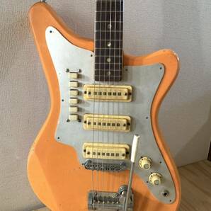 中古 1965 Pleasant c./ Shinko Gakki SEL-220 3PU ヴィンテージ MIJ ジャガー風ギター ビザールギターの画像1