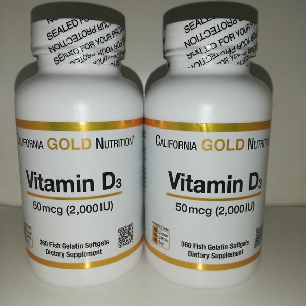 【2個セット】ビタミンD3 2000IU 50mcg 360粒 大容量 California Gold Nutrition