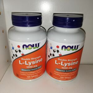 【2個セット】L-リジン 1000mg 100粒 NOW Foods ナウフーズ