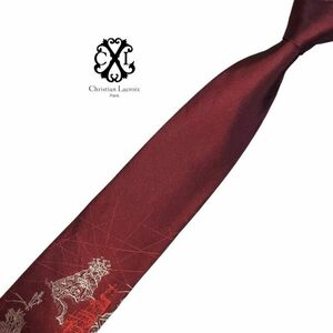 * total pattern * high class necktie Christian Lacroix Christian Lacroix wine color series USED men's clothing accessories used t799