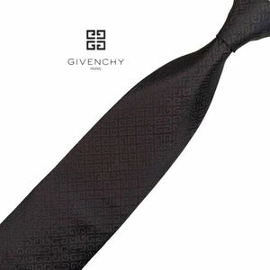 ★超美品★GIVENCHY 高級ネクタイ USED 4G柄 パターン柄 ブラウン系 ジバンシイ メンズ服飾小物 ネコポス可 中古 t809