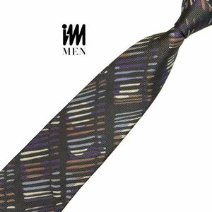 MIYAKE DESIGN STUDIO high class necktie total pattern gray ground multicolor series Issey Miyake MADE IN JAPAN USED men's clothing accessories used t822
