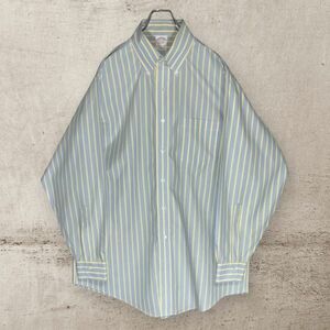 ★NON-IRON ALL COTTON★Brooks Brothers 長袖BDシャツ 16 1/2-33 ストライプ柄 ブルックスブラザーズ クリーニング プレス済み USED 1156