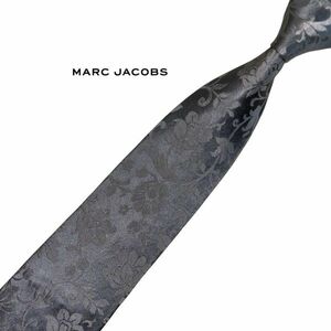 ★美品★やや細め★ MARC JACOBS 高級ネクタイ 花柄 グレー系 マークジェイコブス メンズ服飾小物 中古 ネコポス可 t869