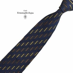 Ermenegildo Zegna 高級ネクタイ パターン柄 ネイビー系 エルメネジルドゼニア メンズ服飾小物 中古 ネコポス可 t910