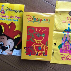 ディズニーランドパリ ジャンボ ビッグトランプ　ミッキー パークガイド　ショッピングバッグ　5周年 DLP