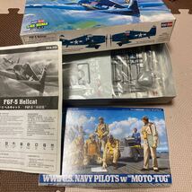 HB F6F-5 ヘルキャット （1/48スケール 80339）＋タミヤ1/48米海軍航空隊パイロットモトタグセット未組立 _画像2