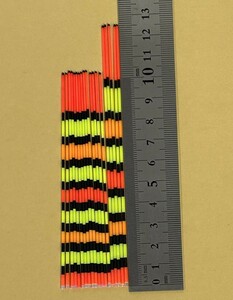 訳あり へら浮き用 色塗り パイプトップ 1.4-1.0mm 10.3~12.5cm 19本