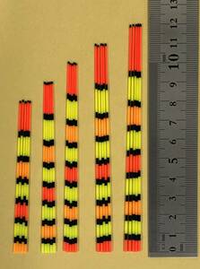 訳あり へら浮き用 色塗り パイプトップ 1.3-0.9mm 8/9/10/11/12cm 25本