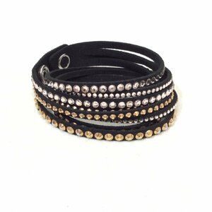 SWAROVSKI スワロフスキー CRYROGL/SILK BRACELET ブレスレット 36cm ブラック 箱付き