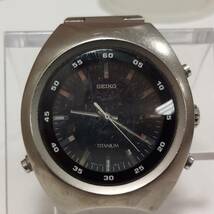 SEIKO TITANIUM H711-0A10 セイコー メンズウォッチ クォーツ 腕時計 動作未確認 中古 ジャンク◆20375_画像1