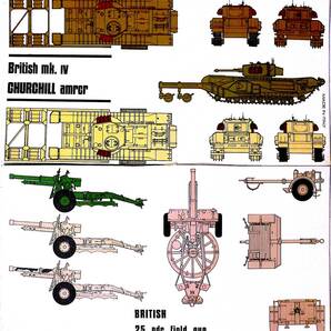 ESCI 1/72 英陸軍 チャーチル AMRCR装備型 マインローラー & 25ポンド野砲 プラモデル 2個まとめ売り 箱なし 未組立 送料無料の画像10