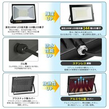 【即納】1台 100W 1000W相当 80V-150V 昼光色 6000K LED 作業灯 薄型 LEDライト IP66 防水 PSE コンセント式 120° 広角ライト WBK-100-1_画像5