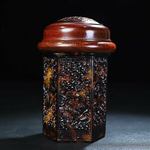 ◆古風堂◆ 中国 玳瑁 虫籠 こおろぎ 旧藏 彫刻 美術