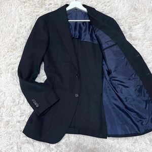 人気サイズ RING JACKET リングヂャケット テーラードジャケット ビジネス フォーマル カジュアル 仕事 結婚式 パーティー ネイビー 無地 L