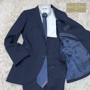 THE SUIT COMPANY ザスーツカンパニー イタリア製生地CANONICO カノニコ セットアップ 2ピース ビジネス フォーマル 仕事 営業 ネイビー L