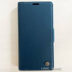 iPhone 13 / 14 手帳型 スマホ ケース サイドマグネット式 ネイビー ブルー 紺色 紺 スキミング防止 高級PUレザー CaseMe アイフォン