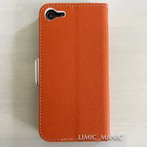 iPhone 7 8 SE (第2世代/第3世代) SE2 SE3 手帳型 ケース スマホケース カードケース カラフル レザー調 オレンジ 橙 アイフォン_画像3