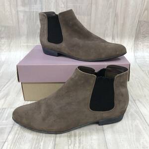 NZ847●Clarks サイドゴア スエード ショートブーツ●24●ブラウン クラークス