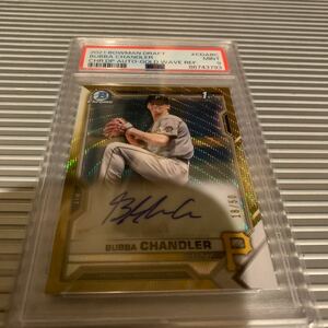 2021 Bowman Chrome Draft 1st Bubba Chandler gold wave Auto /50 Pirates PSA 9