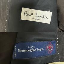 491 Paul Smith ポールスミス × Ermenegildo Zegna エルメネジルド ゼニア セットアップスーツ ダークブラウン L ストライプ_画像7