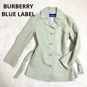 481 BURBERRY BLUE LABEL バーバリー ブルーレーベル ステンカラーコート ミント 38 ベルト付