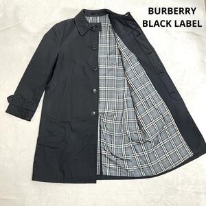 465 BURBERRY BLACK LABEL バーバリー ブラックレーベル ステンカラーコート ブラック