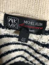 おすすめ MICHEL KLEIN PARIS ミッシェルクラン カーディガン ニット セーター サイズ48 白×黒 ホワイト ブラック ホワイト クリーム色_画像4