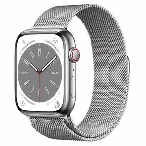 [ новый товар нераспечатанный ]Apple Watch Series 8 GPS+Cellular модель 45m серебряный нержавеющая сталь кейс серебряный Mira ne-ze петля 