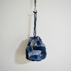  one point thing up cycle Denim .. pouch ... gran ji